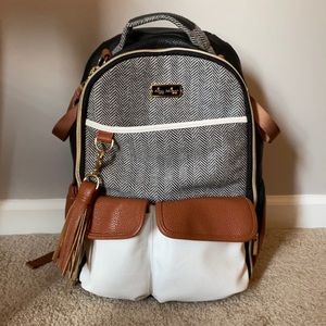 Itzy Ritzy Coffee & Cream Boss Diaper Bag Backpack
